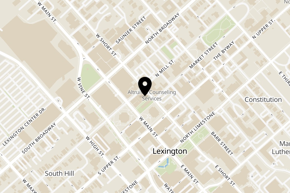Map showing the location of Grounded All Day Cafe Downtown Cheapside on 125 Cheapside in Lexington